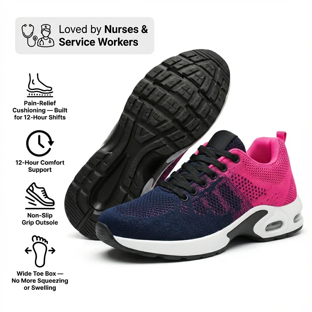Purple Orthoshift orthopaedic shoes for women – pain relief shoes for foot pain, cushioned ladies comfort shoes for long workdays and standing all day