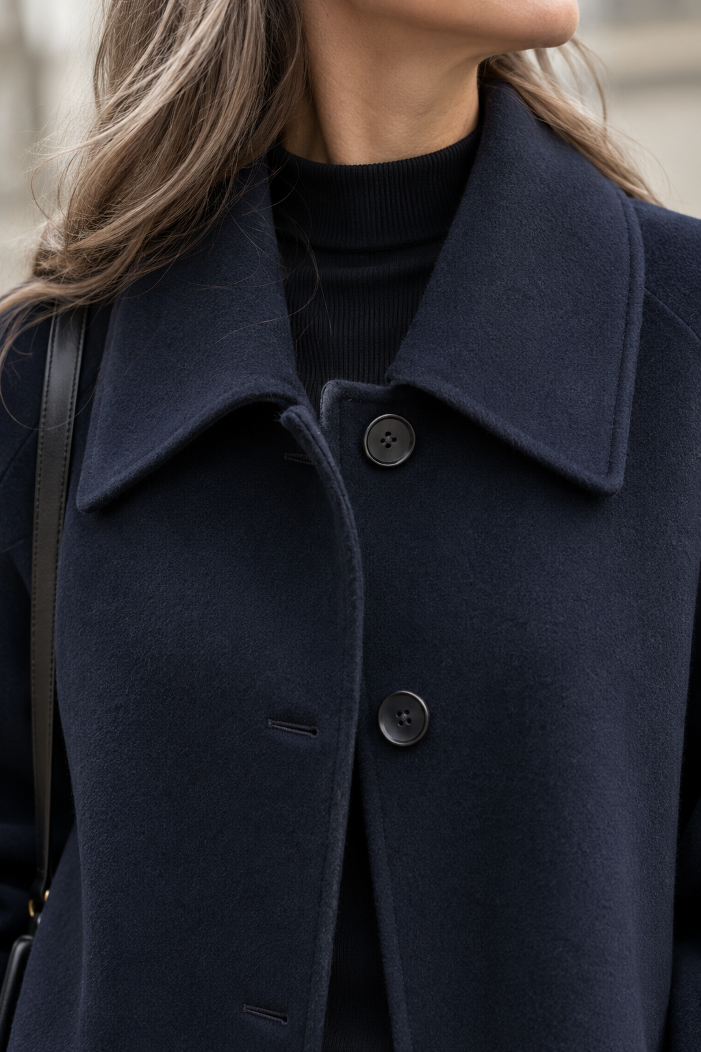 Edith – Classic Midi Coat – detail