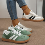 Polly | Striped Suede-Look Trainer