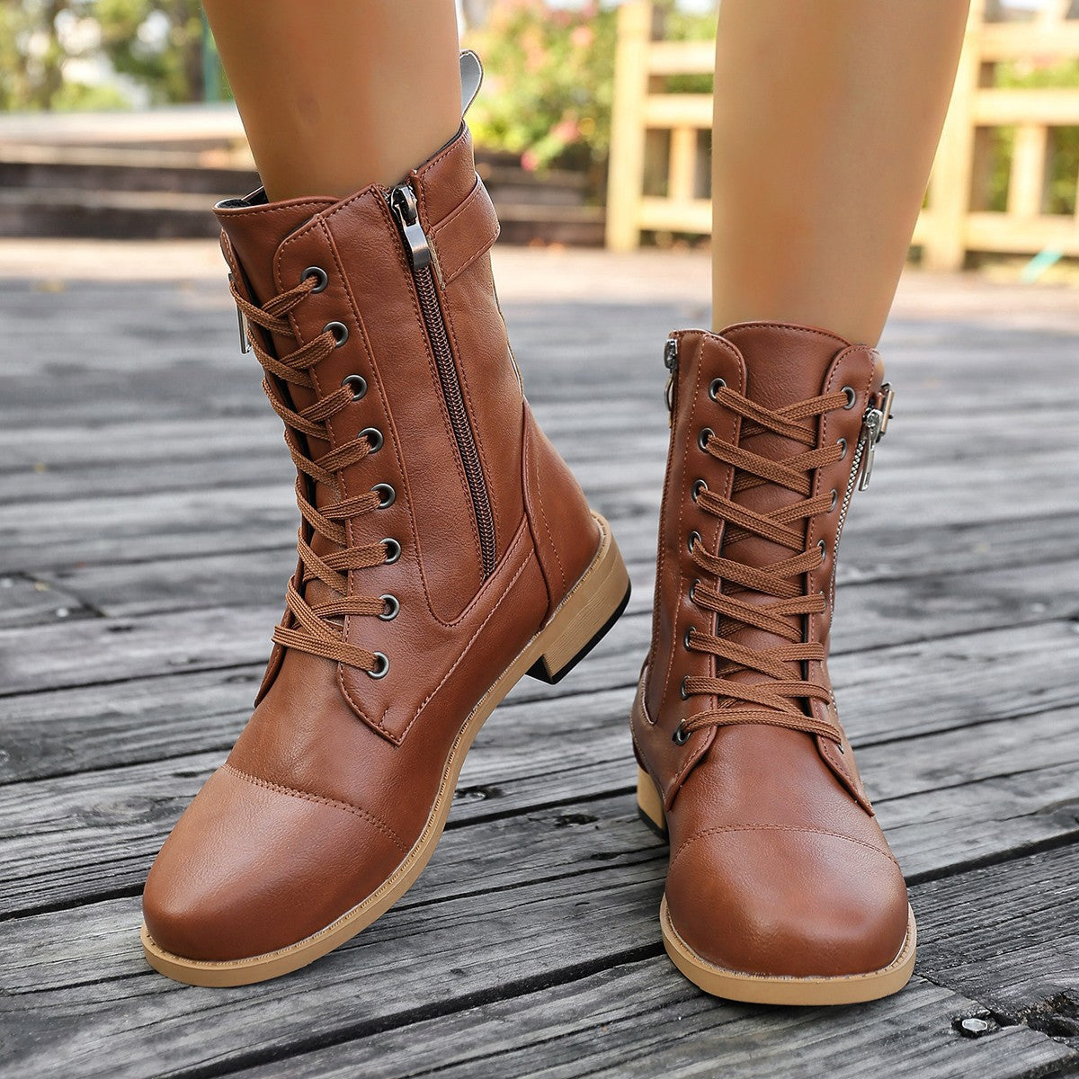 Agnes | Lace-Up Buckle Ankle Boot