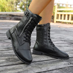 Agnes | Lace-Up Buckle Ankle Boot
