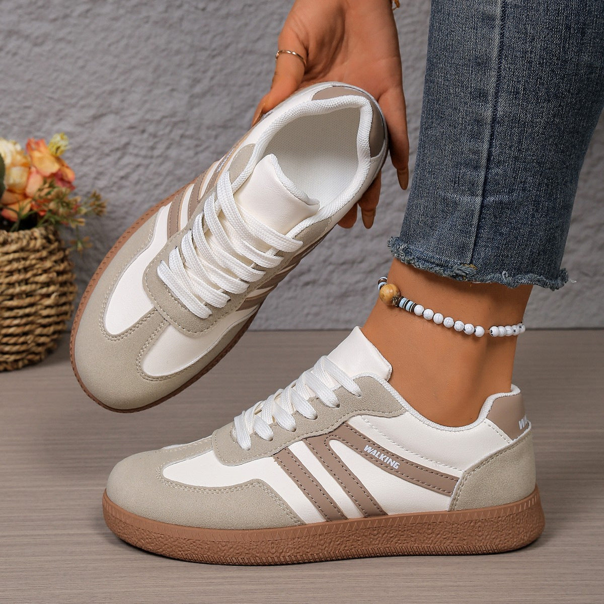 Peggy | Retro Striped Trainer