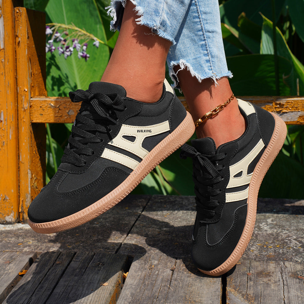 Sadie | Suede-Look Two-Stripe Trainer