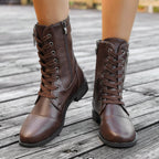 Agnes | Lace-Up Buckle Ankle Boot