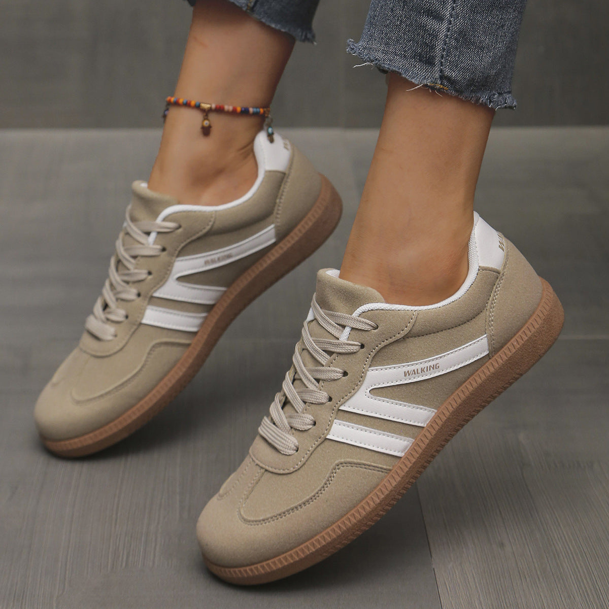 Sadie | Suede-Look Two-Stripe Trainer