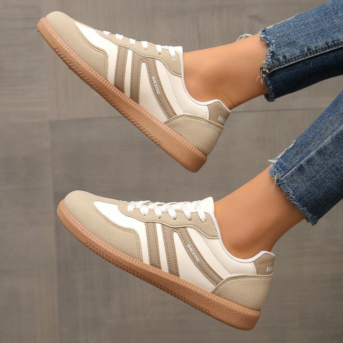 Sadie | Suede-Look Two-Stripe Trainer