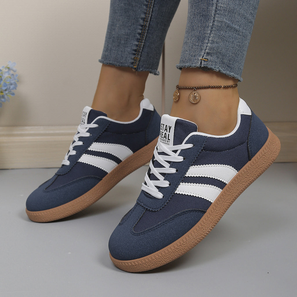 Polly | Striped Suede-Look Trainer