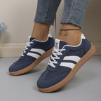 Polly | Striped Suede-Look Trainer