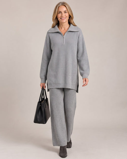 Half-Zip Knit Co-ord Set worn by a model