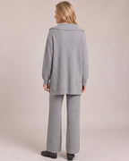 Half-Zip Knit Co-ord Set worn by a model, back view