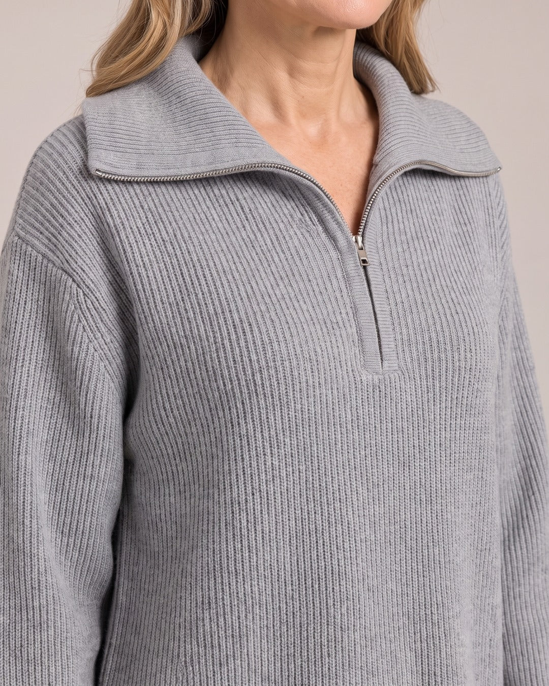 Half-Zip Knit Co-ord Set close-up detail