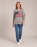 Flag Knit Jumper worn by a model
