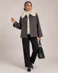 Faux Fur Collar Jacket worn by a model