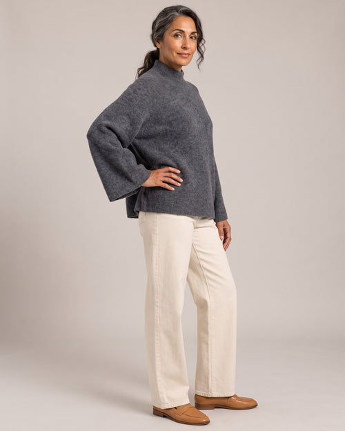 Chunky Mock-Neck Jumper worn by a model