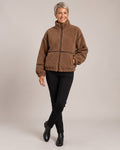 Zip-Up Sherpa Jacket worn by a model