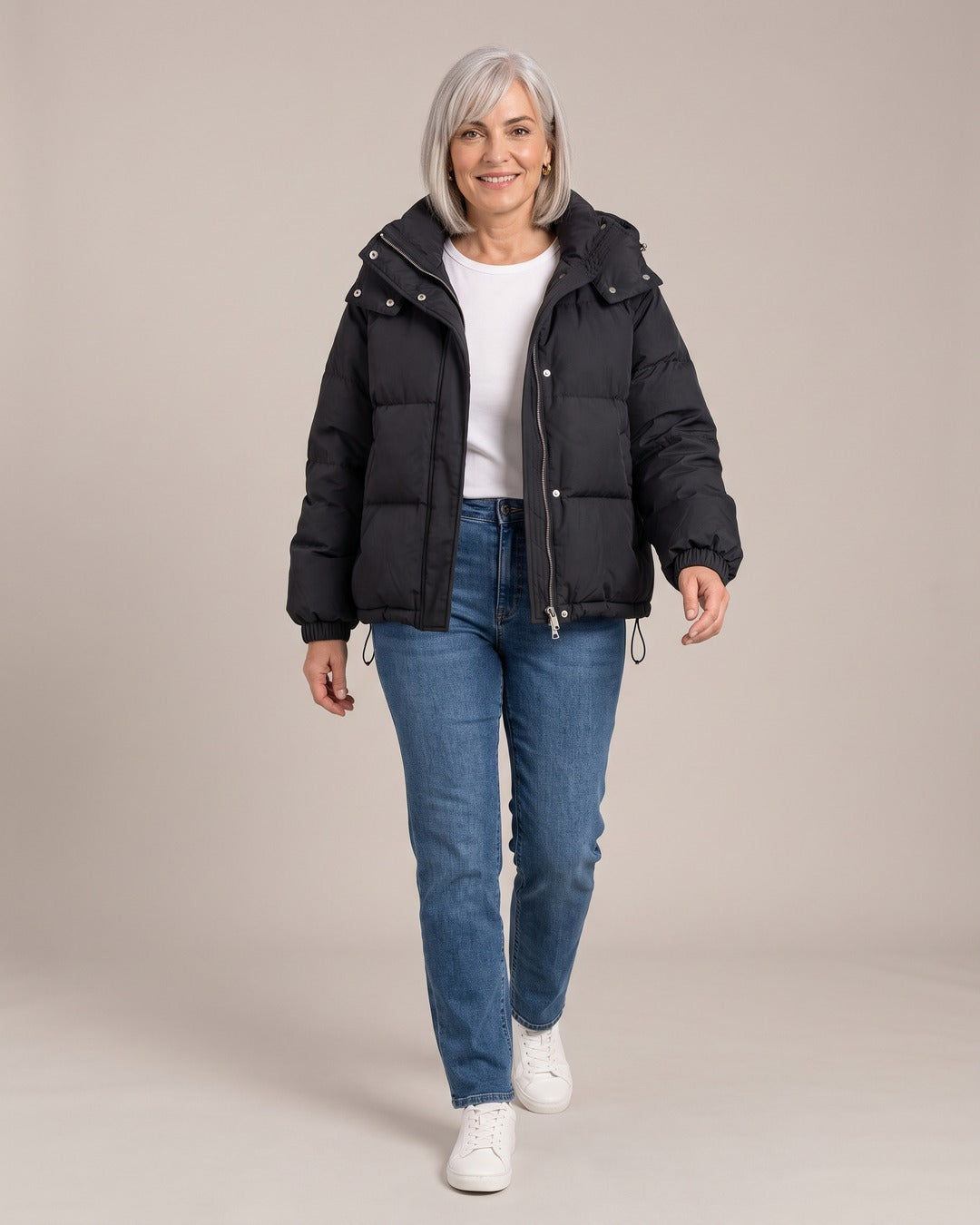 Warm Puffer Jacket worn by a model