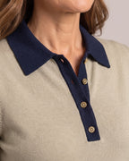 Isadora | Button-Placket Polo Jumper close-up detail