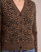 Molly | Leopard Knit Cardigan close-up detail