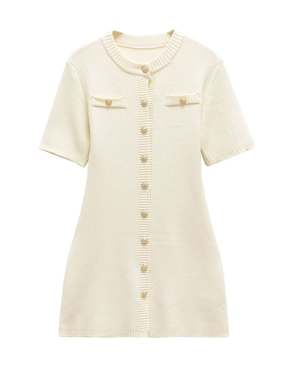Knit Button-Front Mini Dress product photo