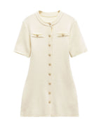 Knit Button-Front Mini Dress product photo