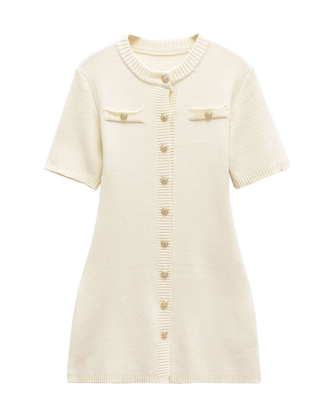 Knit Button-Front Mini Dress product photo
