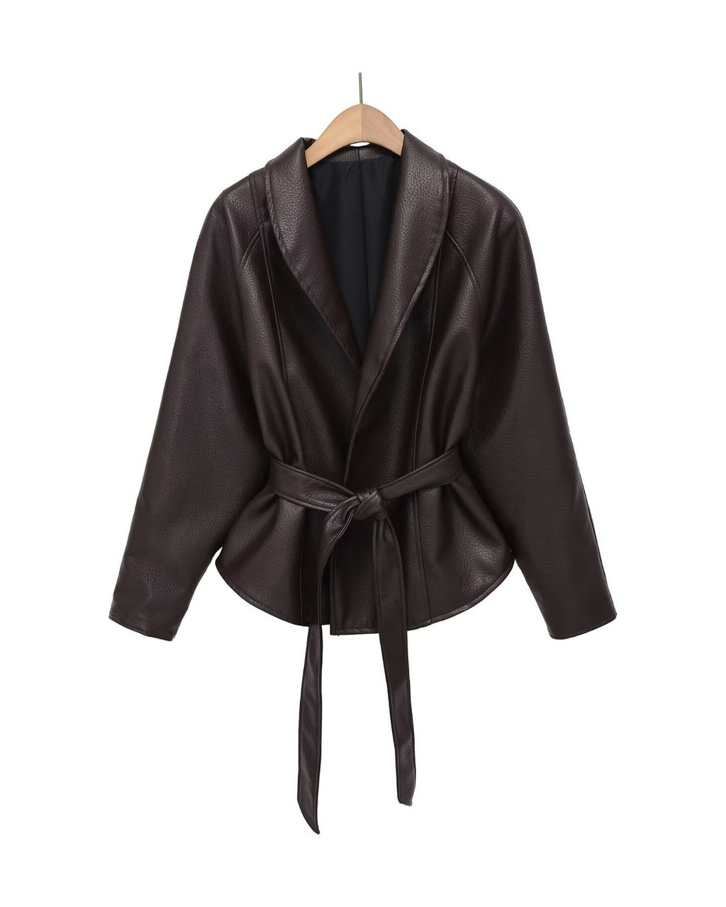 Leather-Look Tie-Waist Jacket product photo