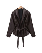 Leather-Look Tie-Waist Jacket product photo