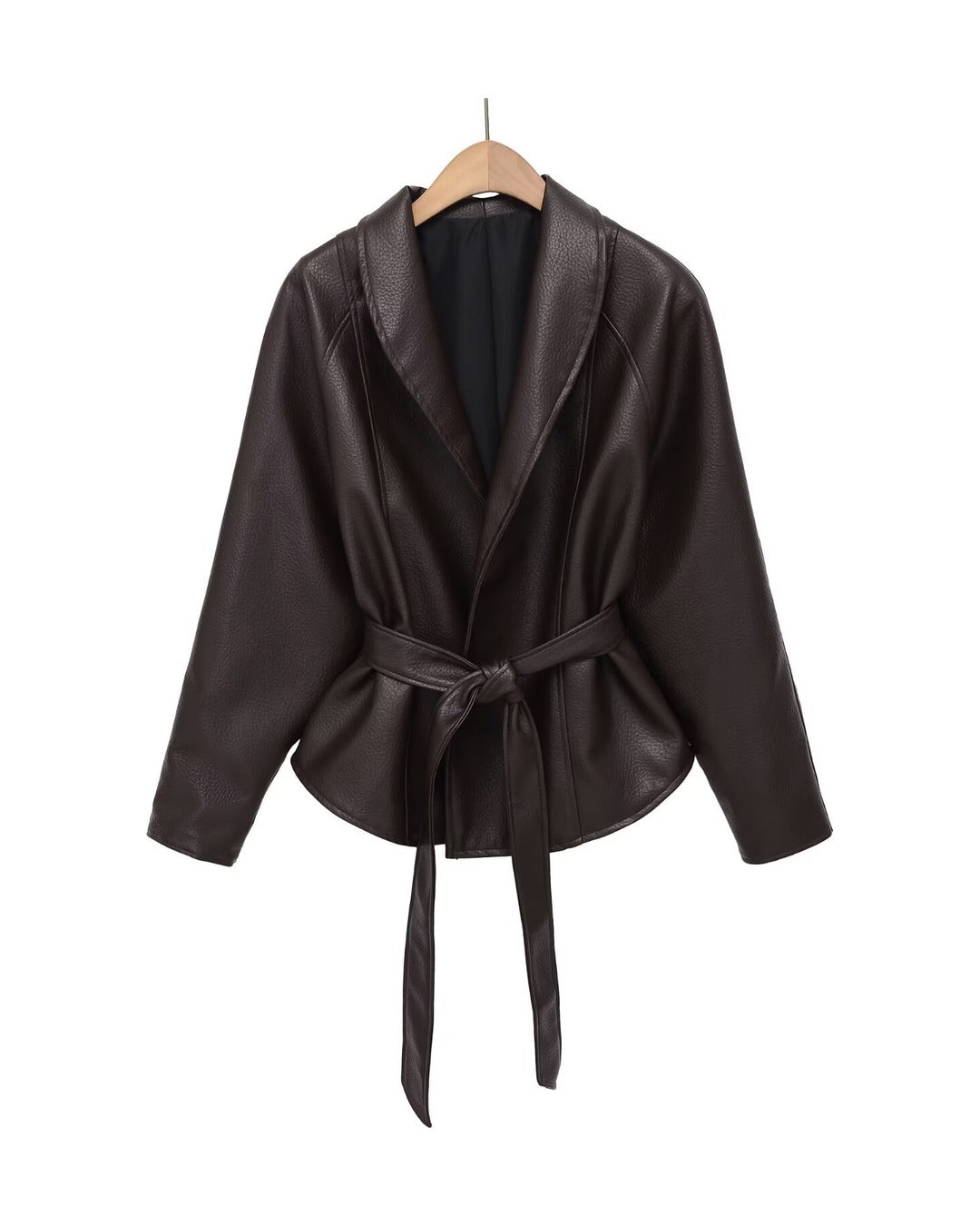 Leather-Look Tie-Waist Jacket product photo