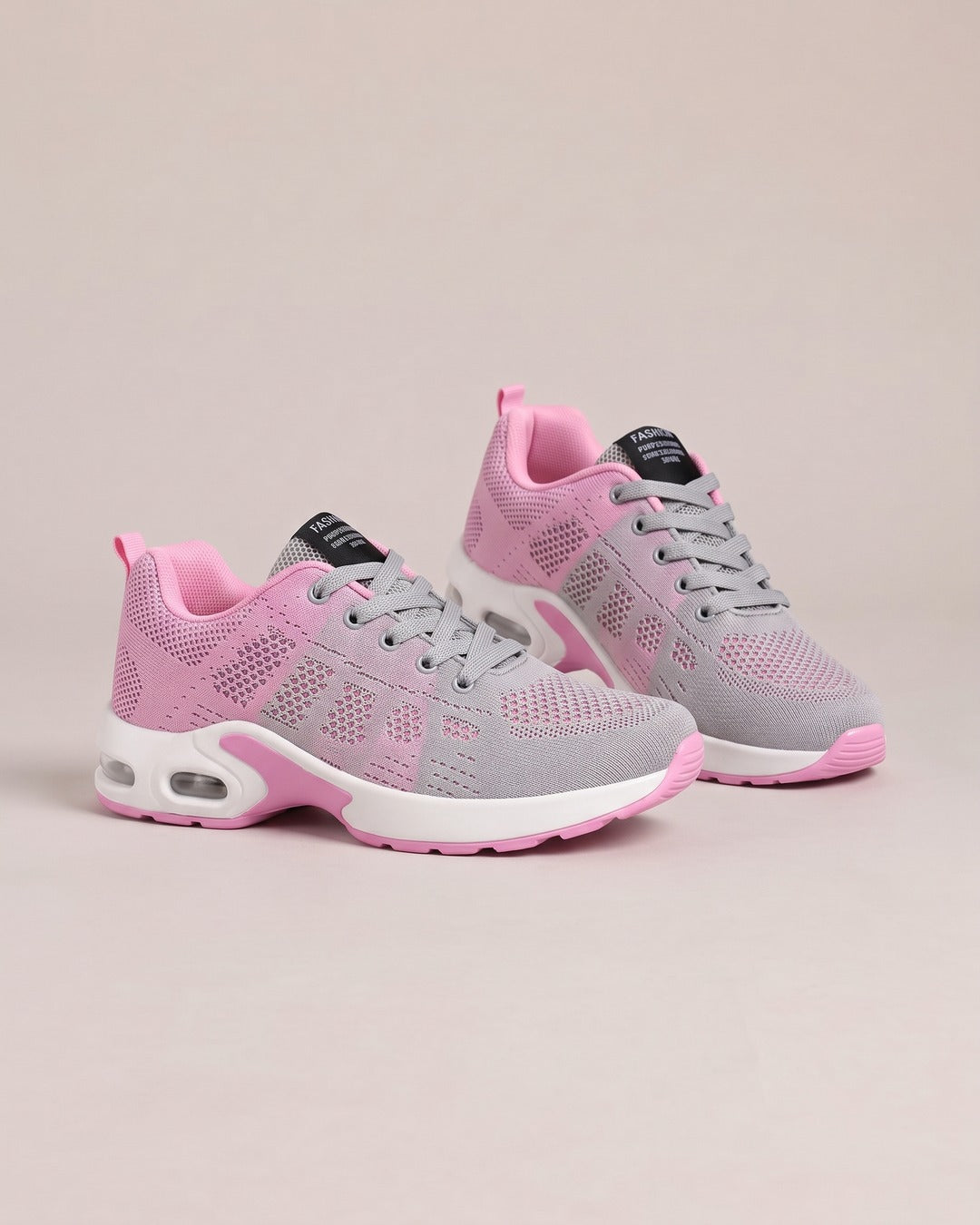 Breathable Mesh Comfort Trainer in Grey Pink, product photo