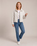 Polka Dot Drawstring Jacket worn by a model