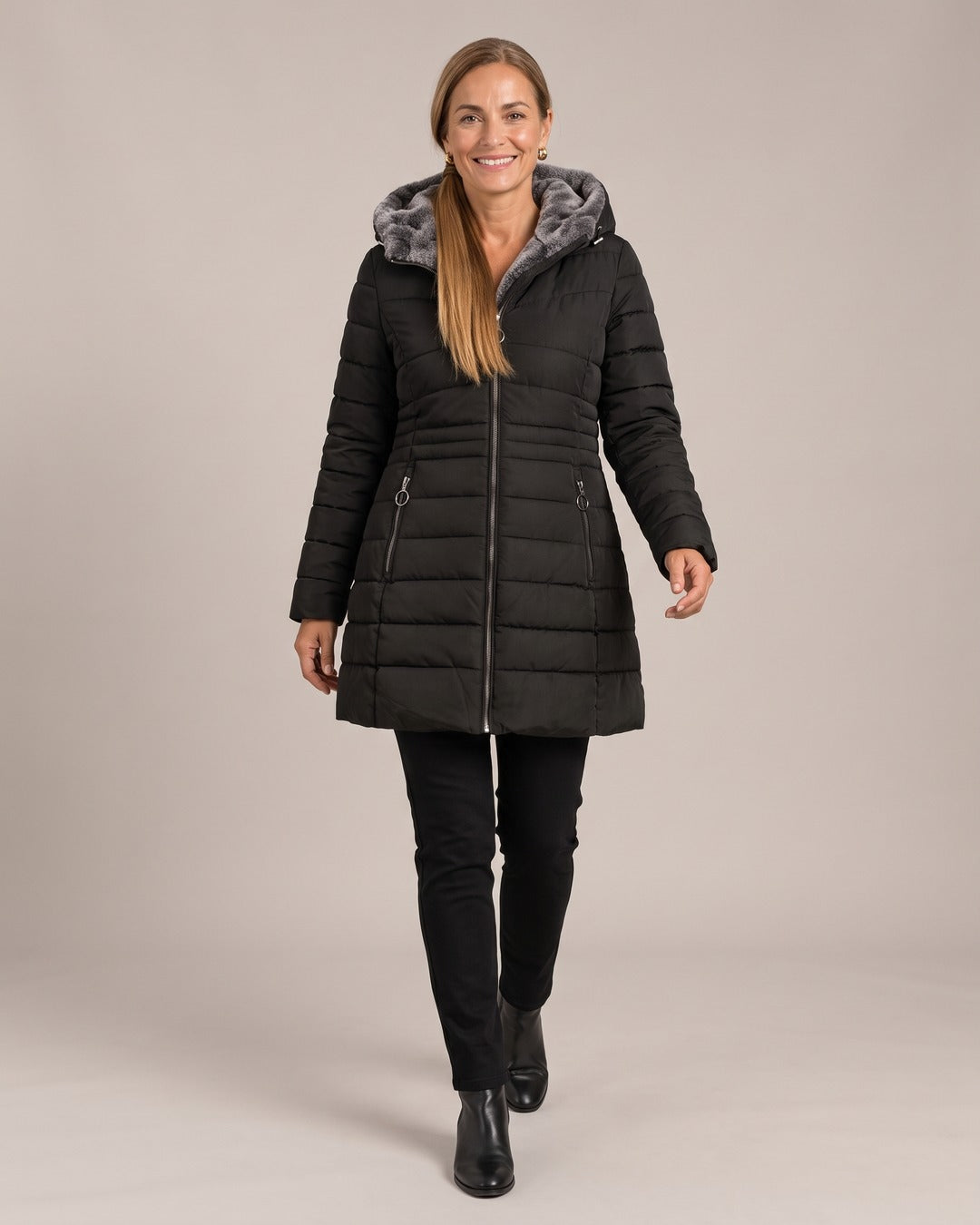 Long Puffer Coat worn by a model
