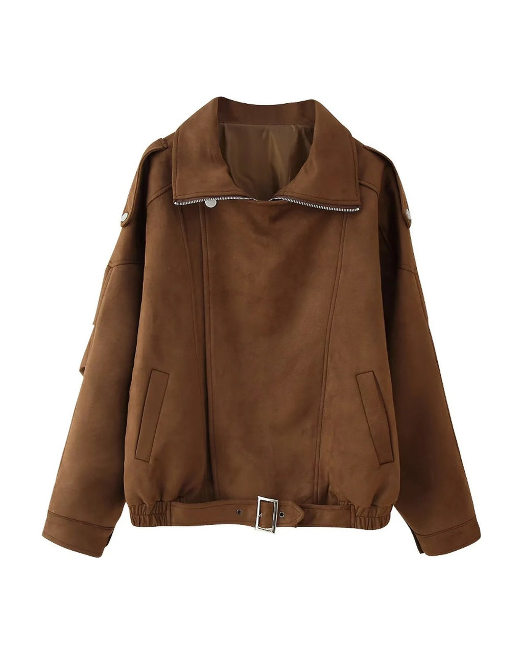 Cropped Zip Biker Jacket product photo