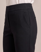 High-Waist Zip-Pocket Ankle Trousers close-up detail