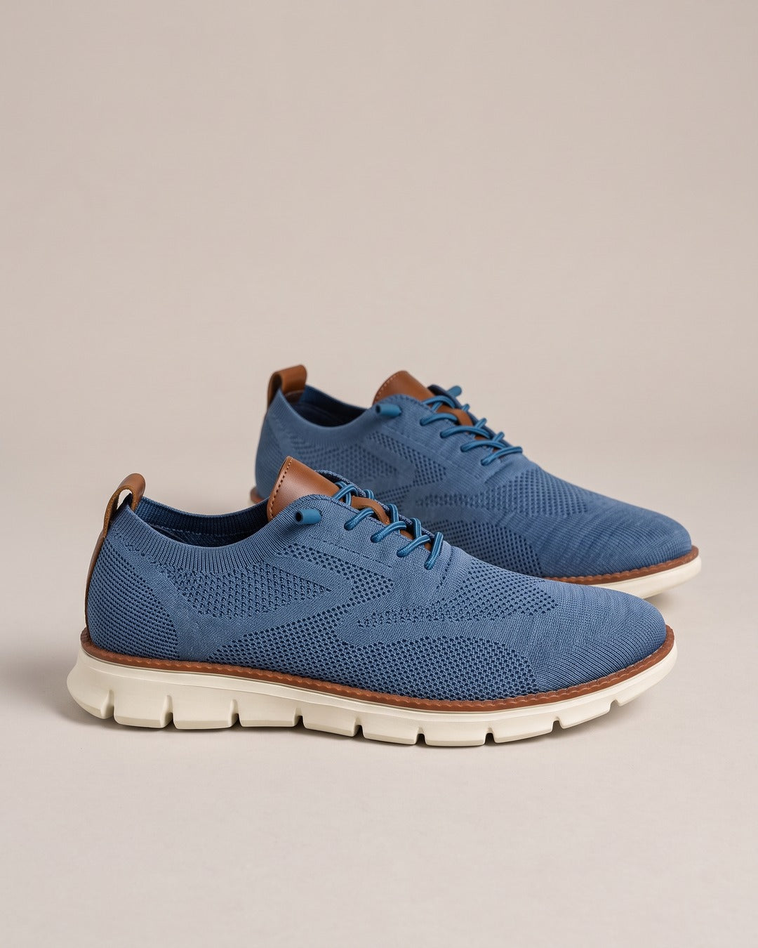Cushioned Knit Walking Shoe in Blue, product photo