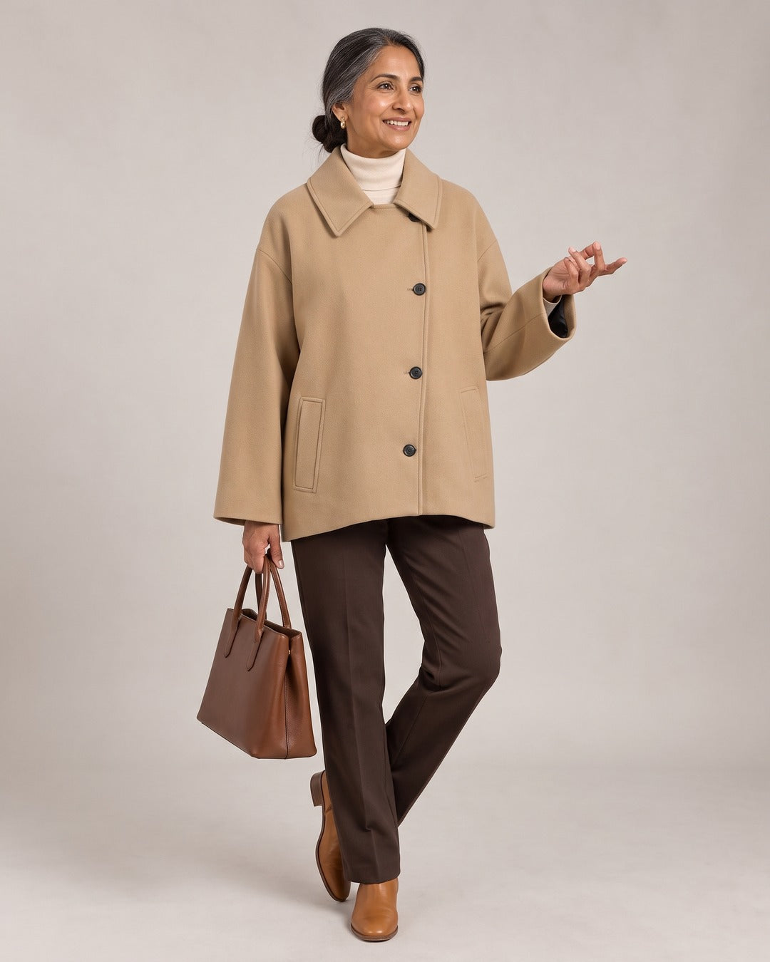 Oversized Single-Breasted Jacket worn by a model