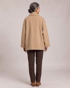 Oversized Single-Breasted Jacket worn by a model, back view