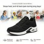 Nurse in Orthoshift pain relief shoes easing heel, arch and back pain – orthopaedic shoes for nurses on long workdays