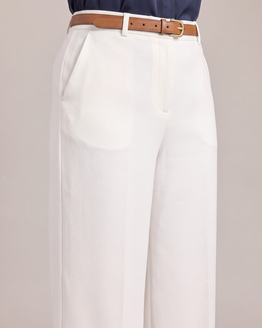 Belted Turn-Up Trousers close-up detail
