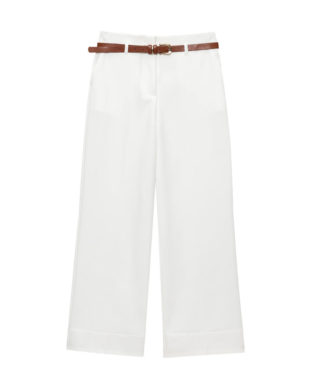 Belted Turn-Up Trousers product photo