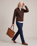 Cable-Knit Half-Zip Jumper worn by a model