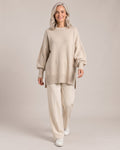 Oversized Crew-Neck Jumper worn by a model