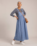 Relaxed Pinafore Maxi Dress worn by a model