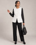 Peplum Button Waistcoat worn by a model