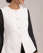 Peplum Button Waistcoat close-up detail