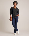 V-Neck Pocket Sweatshirt worn by a model