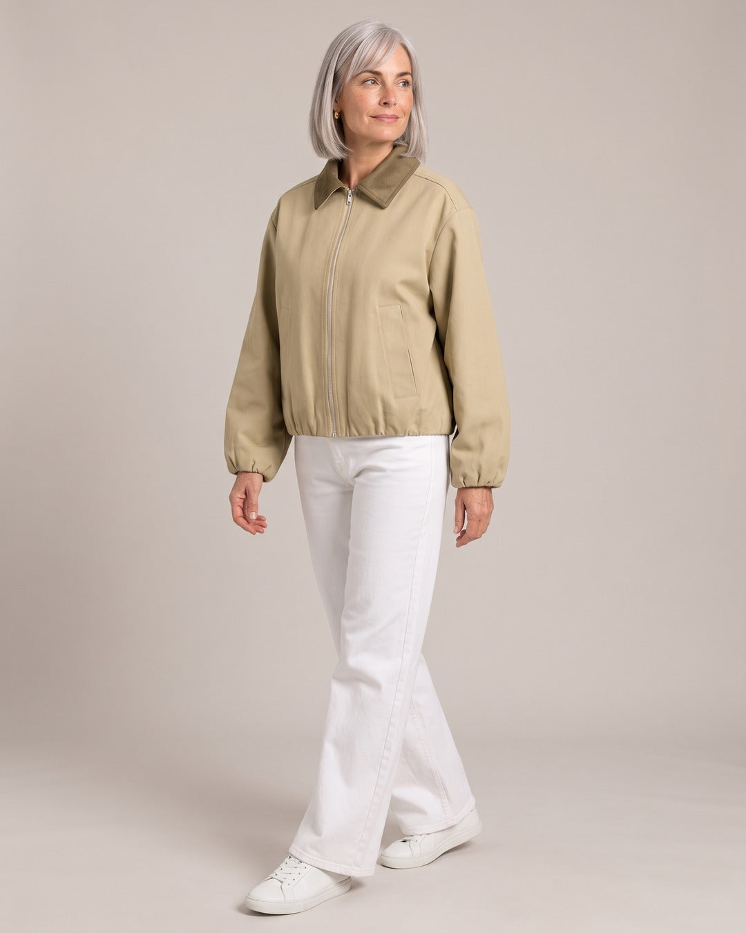 Zip-Front Barn Jacket worn by a model