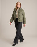 Cropped Puffer Jacket worn by a model