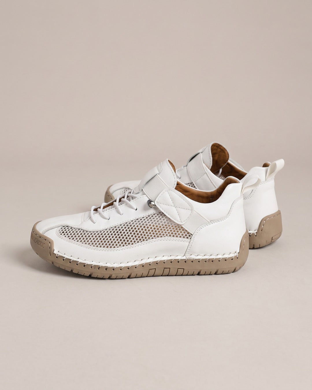 Breathable Mesh Strap Trainer in White, product photo