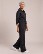 Half-Zip Sweatshirt & Wide-Leg Trouser Set worn by a model, side view