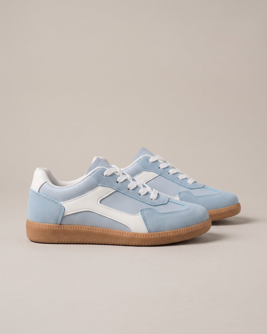 Colour-Block Retro Trainer in Sky Blue, product photo